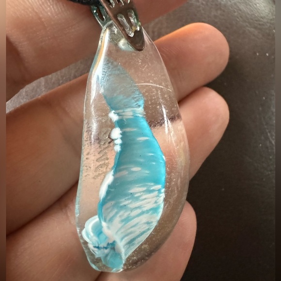 Glass Art ‘90’s vintage Pendant with cord from the 1990’s - Picture 6 of 7